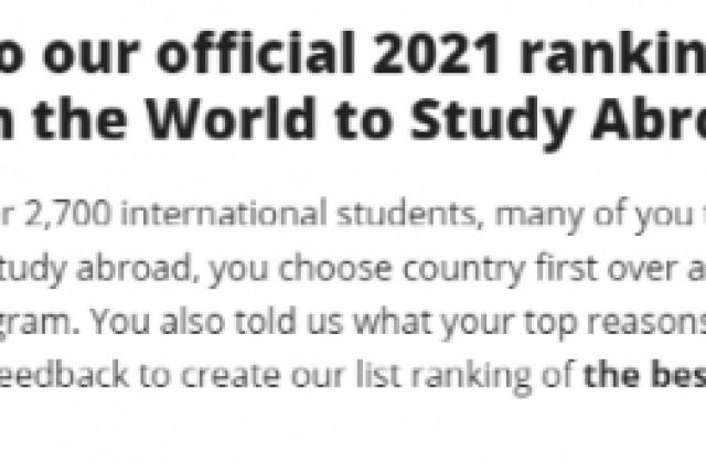 外联出国：加拿大蝉联第一！2021全球10大最佳留学地出炉